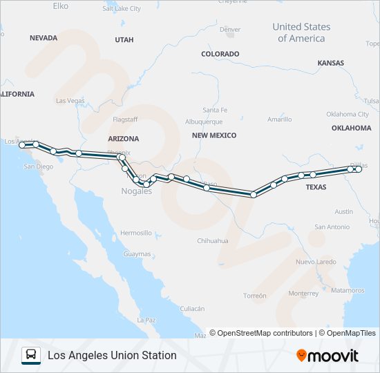 GREYHOUND US1000 Bus Line Map
