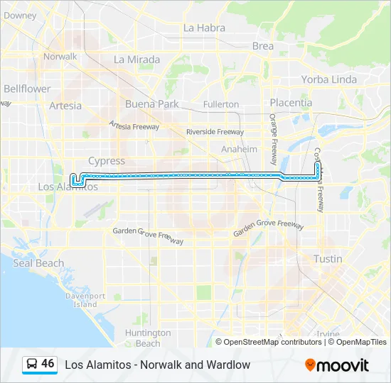 46 Bus Line Map