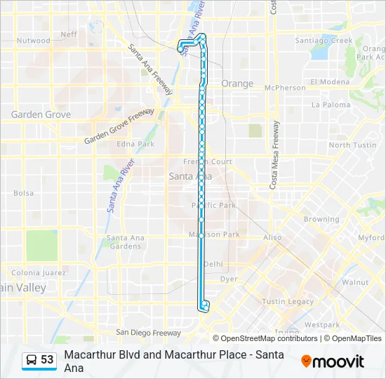 53 Bus Line Map