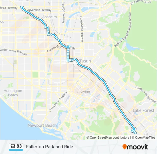 83 Bus Line Map