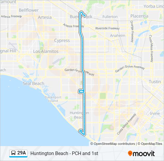 29a Route Schedules, Stops & Maps Huntington Beach PCH and 1st