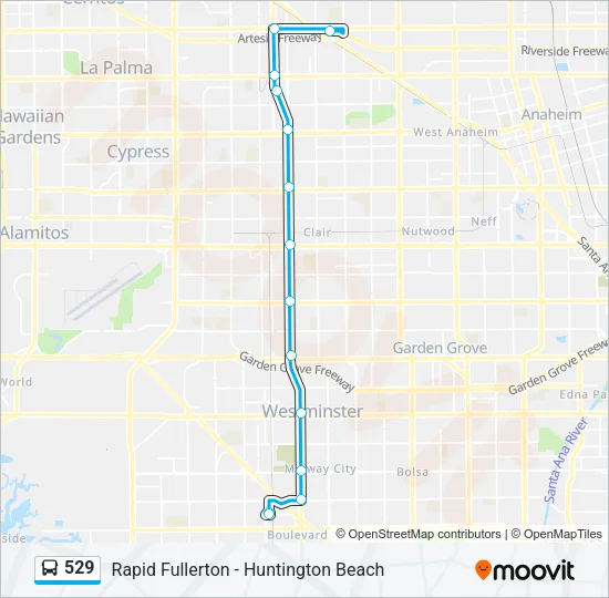 529 Bus Line Map