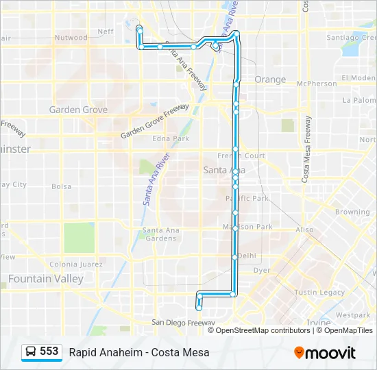 553 Bus Line Map