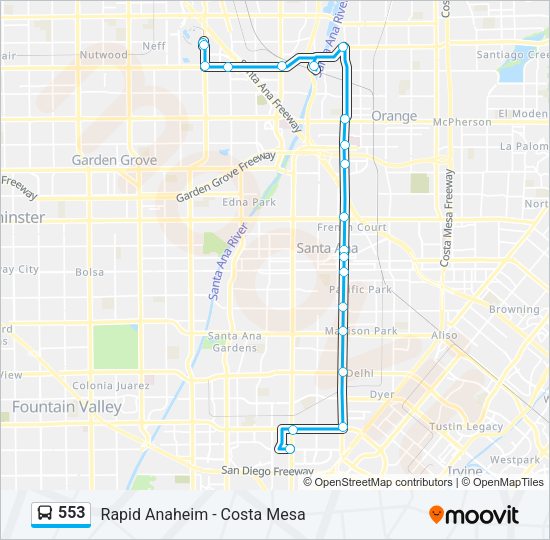 553 Bus Line Map
