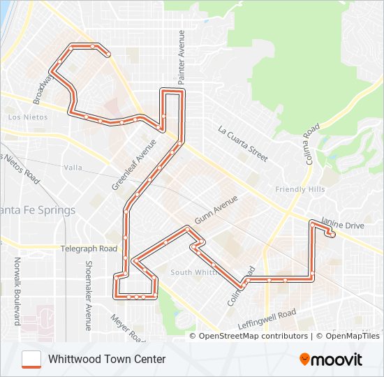 SUNSHINE SHUTTLE ROUTE A bus Line Map