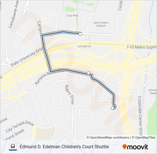 EDMUND D. EDELMAN CHILDREN’S COURT SHUTTLE Bus Line Map