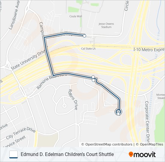 Mapa de EDMUND D. EDELMAN CHILDREN’S COURT SHUTTLE de autobús