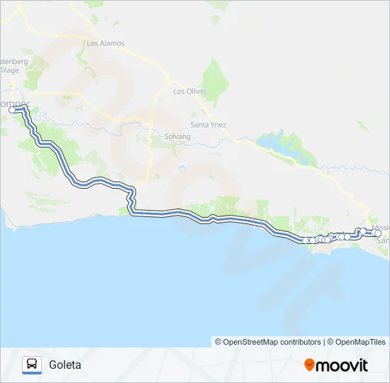 LOMPOC - GOLETA Bus Line Map