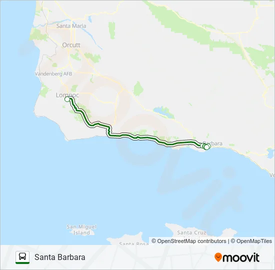 LOMPOC - SANTA BARBARA Bus Line Map