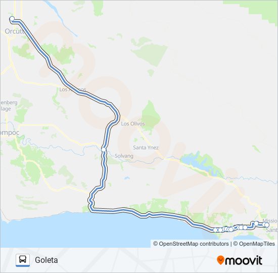 SANTA MARIA / BUELLTON - GOLETA Bus Line Map
