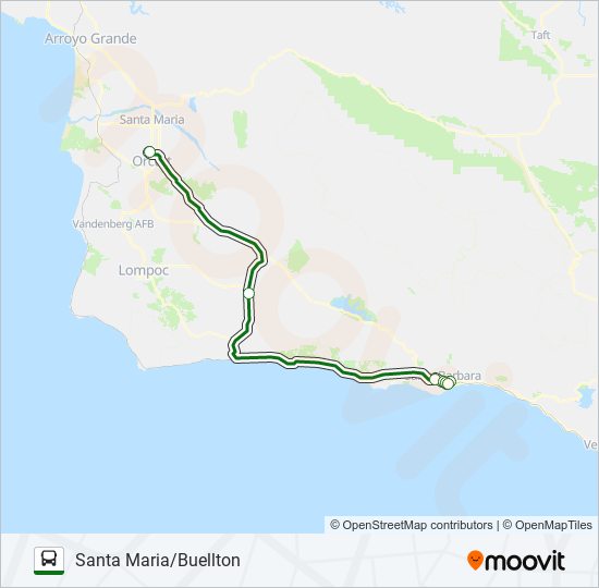 SANTA MARIA / BUELLTON - SANTA BARBARA Bus Line Map