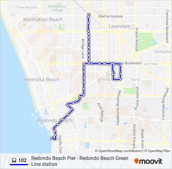 Mapa de 102 de autobús