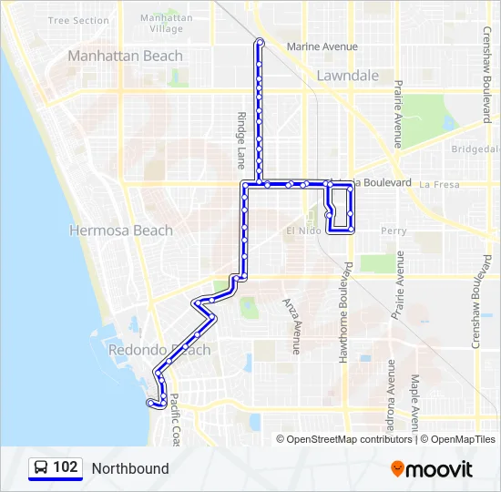 102 Bus Line Map