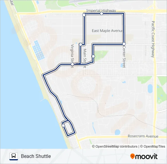 BEACH SHUTTLE Bus Line Map