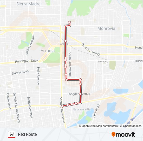 RED ROUTE bus Line Map