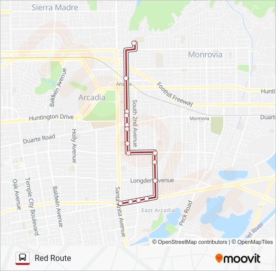 Ruta RED ROUTE: horarios, paradas y mapas - WB Live Oak @ Santa Anita ...