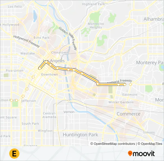E LINE Light Rail Line Map