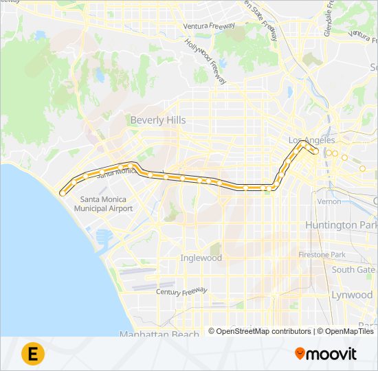 E LINE light rail Line Map