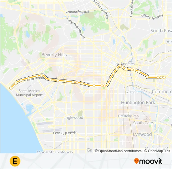 E LINE Light Rail Line Map