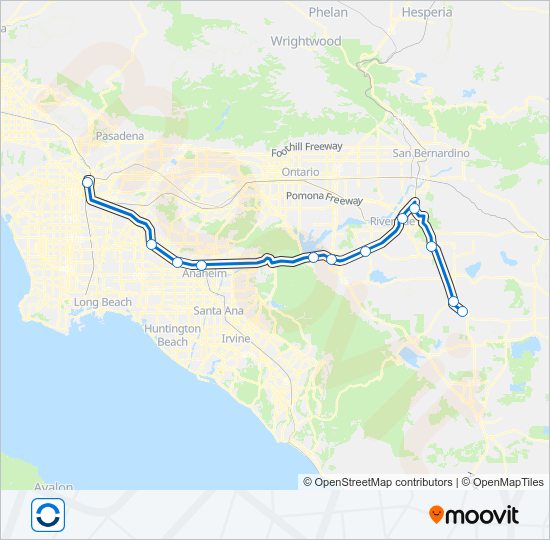 91-PERRIS VALLEY LINE Train Line Map