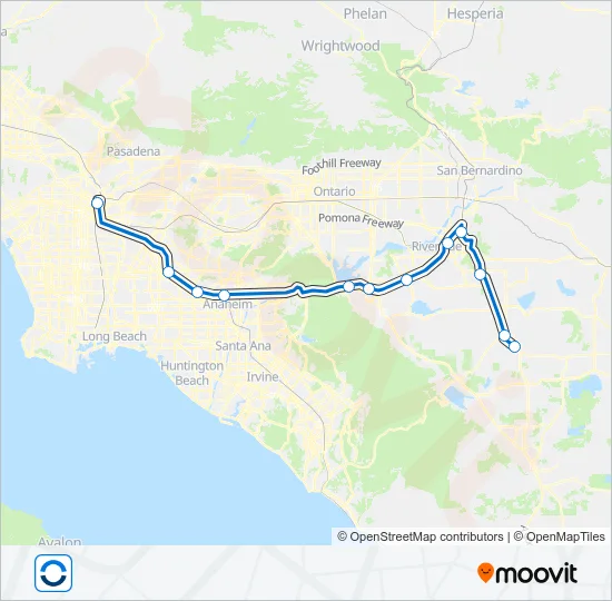 91-PERRIS VALLEY LINE Train Line Map