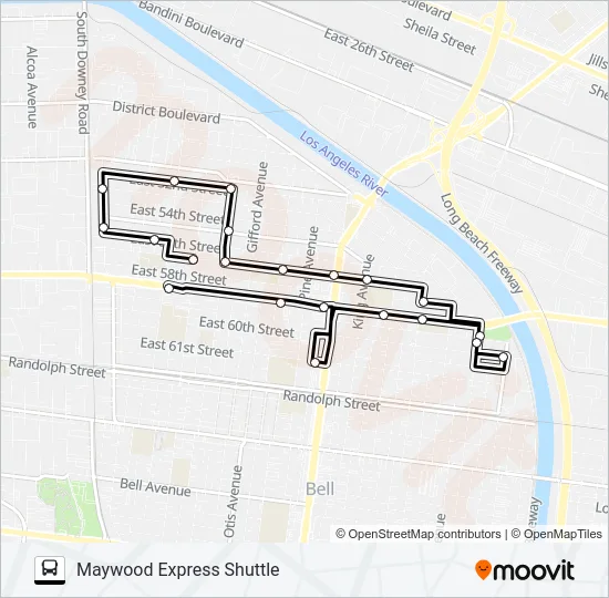 MAYWOOD EXPRESS SHUTTLE Bus Line Map