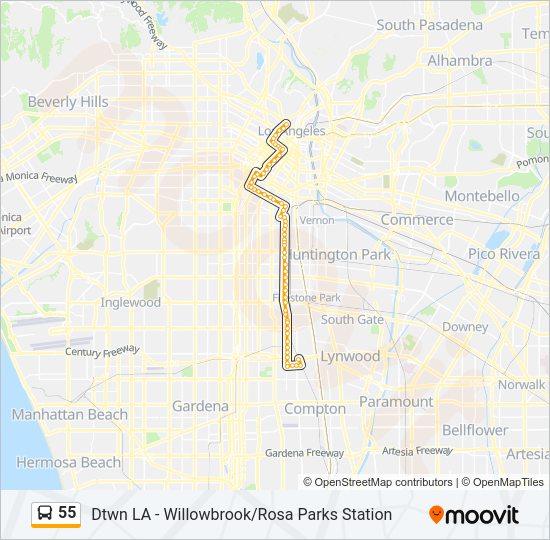 55 bus Line Map