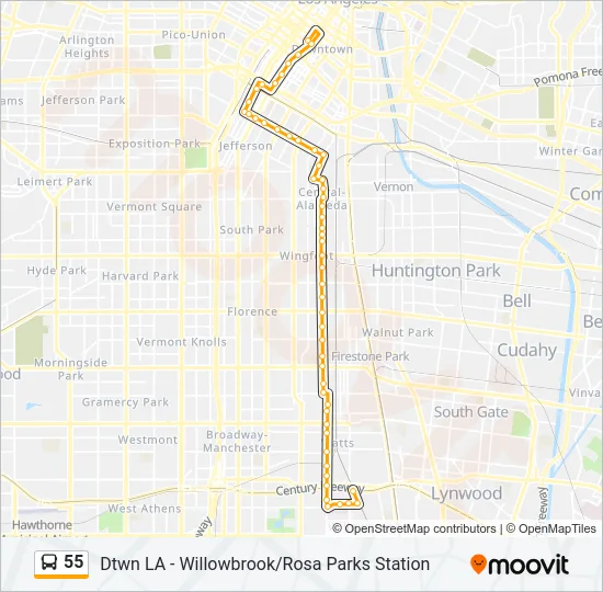 55 Bus Line Map