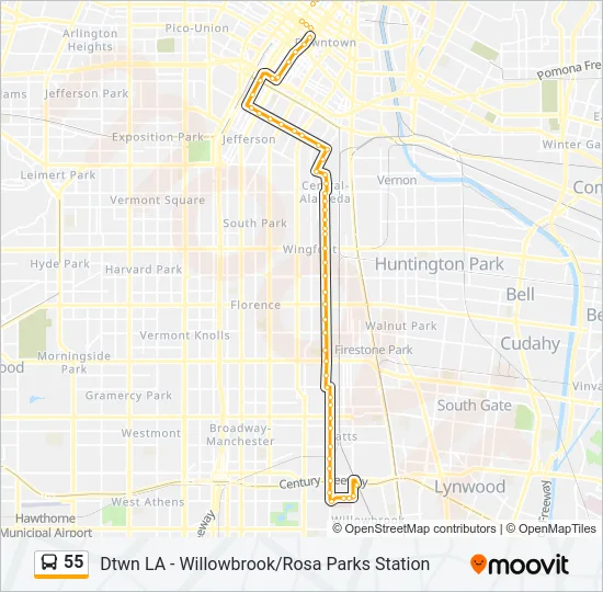 55 Bus Line Map