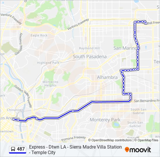 487 bus Line Map