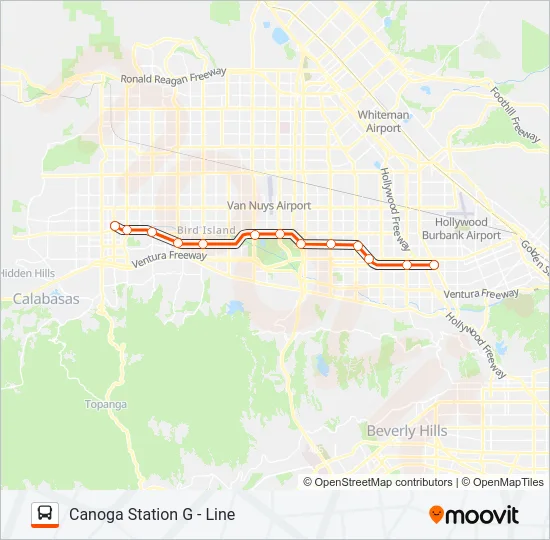 METRO G LINE 901 Bus Line Map