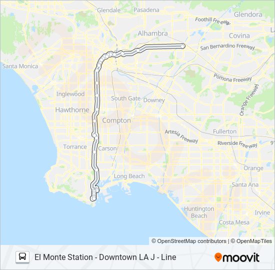 Mapa de METRO J LINE 910/950 de autobús