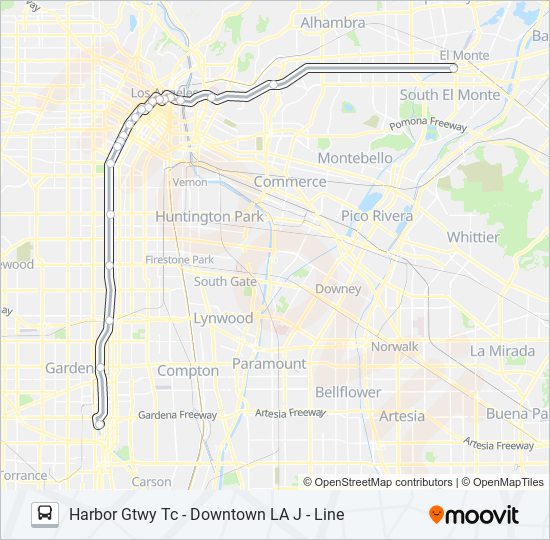 Mapa de METRO J LINE 910/950 de autobús