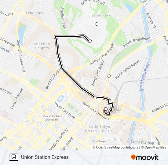 DODGER STADIUM EXPRESS Bus Line Map