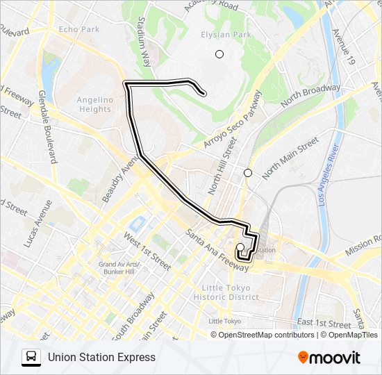 DODGER STADIUM EXPRESS bus Line Map
