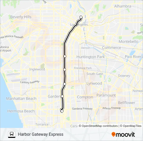 SOUTH BAY DODGER STADIUM EXPRESS Bus Line Map