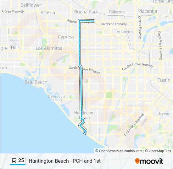 25 Bus Line Map