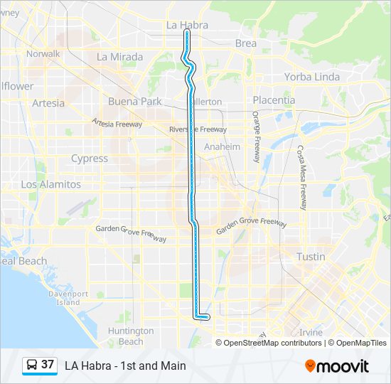 37 bus Line Map