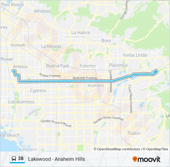 38 Bus Line Map