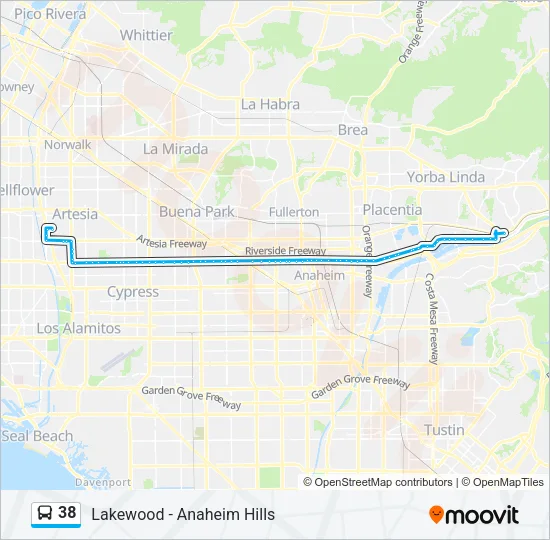 38 Bus Line Map