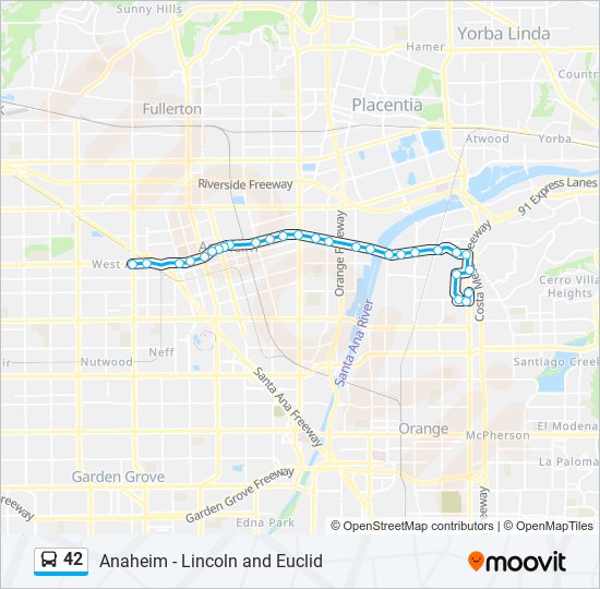 42 bus Line Map