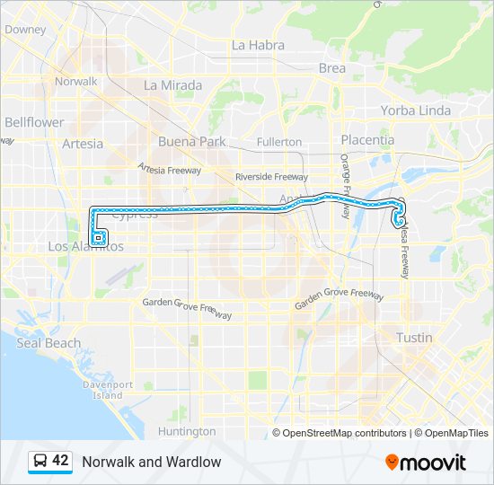 42 bus Line Map