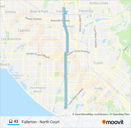 43 Bus Line Map