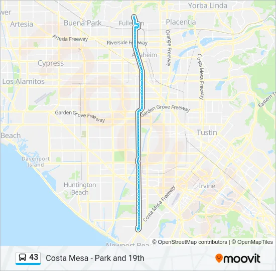 43 Bus Line Map