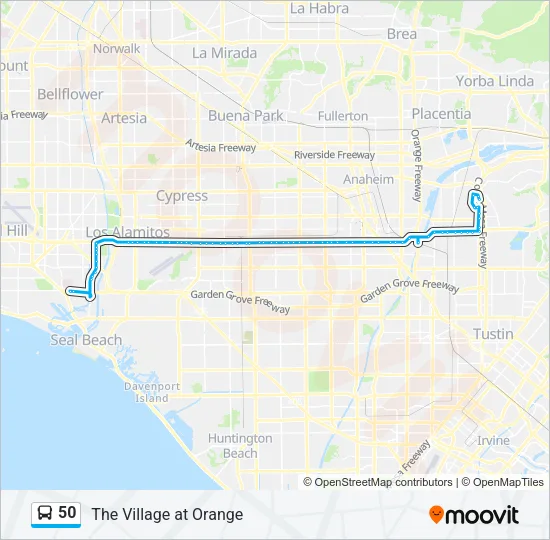 50 Bus Line Map