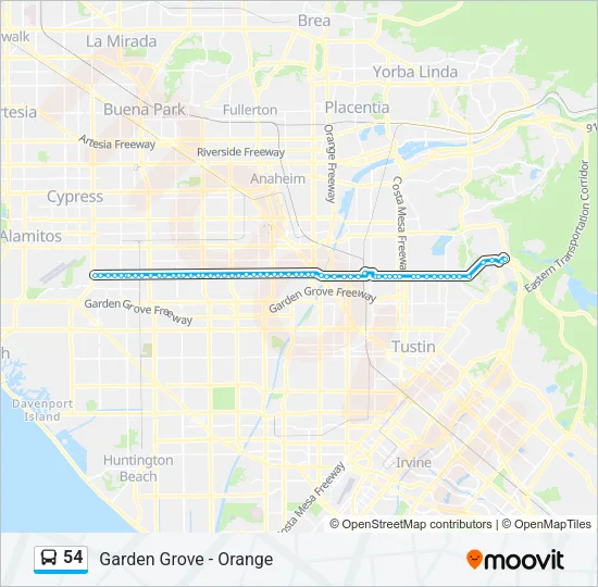 54 Bus Line Map