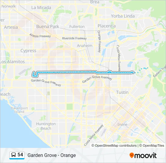 54 Bus Line Map