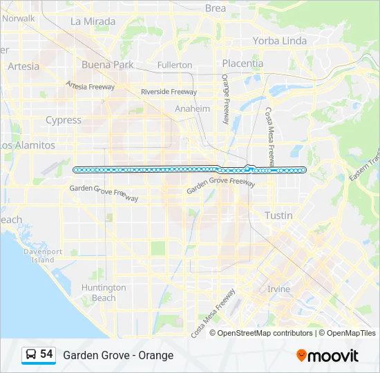54 Bus Line Map
