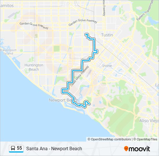 Mapa de 55 de autobús