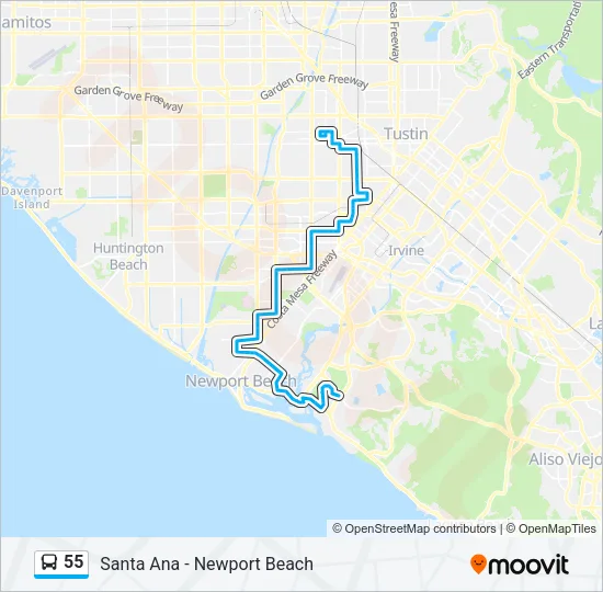 55 Bus Line Map